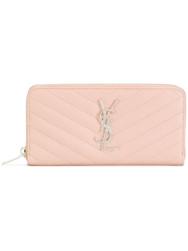 Saint Laurent Zip Around Purse - Pink