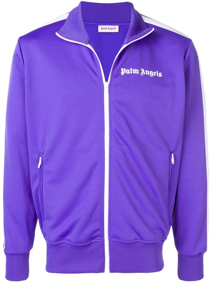 Palm Angels Logo Embroidered Track Jacket - Purple