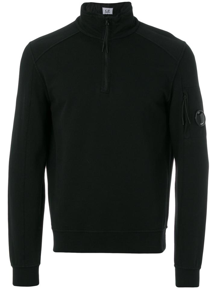Cp Company Zipped Collar Sweatshirt - Black