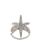 Federica Tosi Gemstone Embellished Star Ring - Metallic