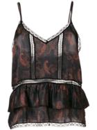 Iro Patterned Camisole Top - Black
