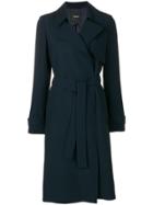 Theory Belted Trench Coat - Blue
