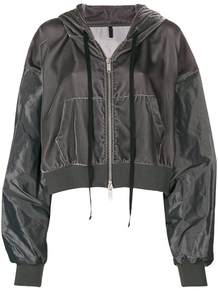 Unravel Project Velvet Hoodie Jacket - Grey