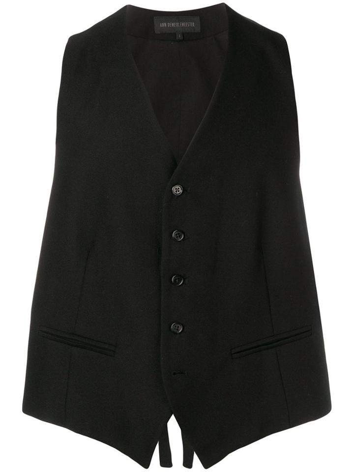 Ann Demeulemeester Single Breasted Waistcoat - Black