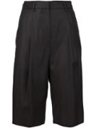 Mm6 Maison Margiela Tailored Knee Length Shorts, Women's, Size: 42, Black, Viscose/wool