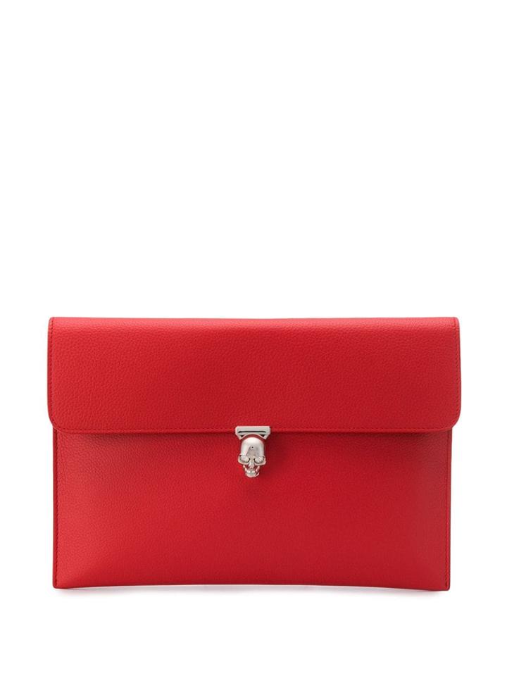 Alexander Mcqueen Skull Motif Clutch - Red