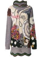 Kansai Yamamoto Vintage Floral Embroidered Knitted Jumper -