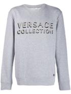Versace Collection Logo Printed Sweatshirt - Grey