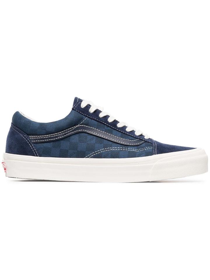 Vans Blue Og Old Skool Suede Check Cotton Sneakers