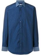 Etro Contrast Collared Fitted Shirt - Blue