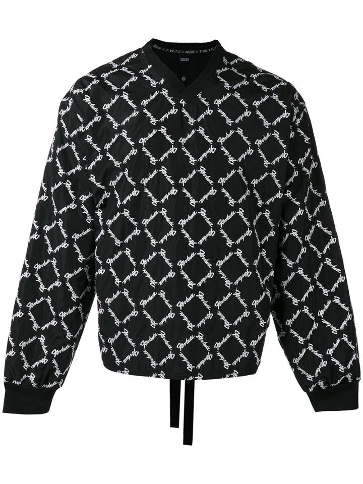 Ktz - Embroidered V-neck Sweatshirt - Men - Polyester - M, Black, Polyester