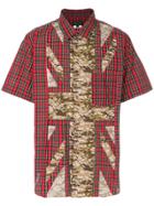 Comme Des Garçons Vintage Camouflage And Tartan Shirt - Red