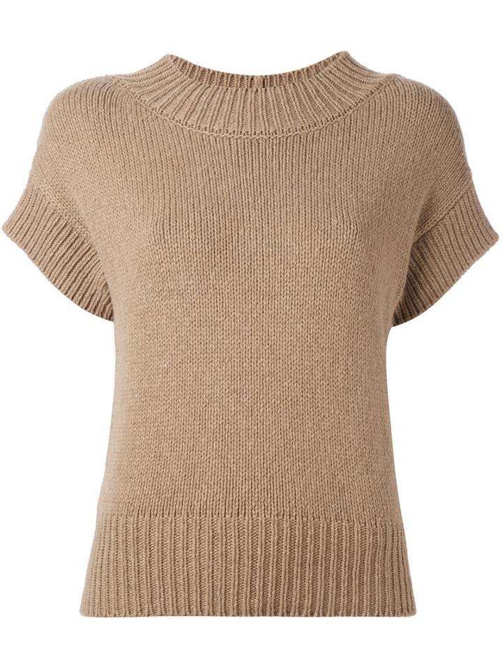 Max Mara Short-sleeve Jumper, Women's, Size: Medium, Nude/neutrals, Cashmere/virgin Wool