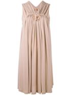 No21 Gathered Front Shift Dress, Women's, Size: 42, Nude/neutrals, Viscose