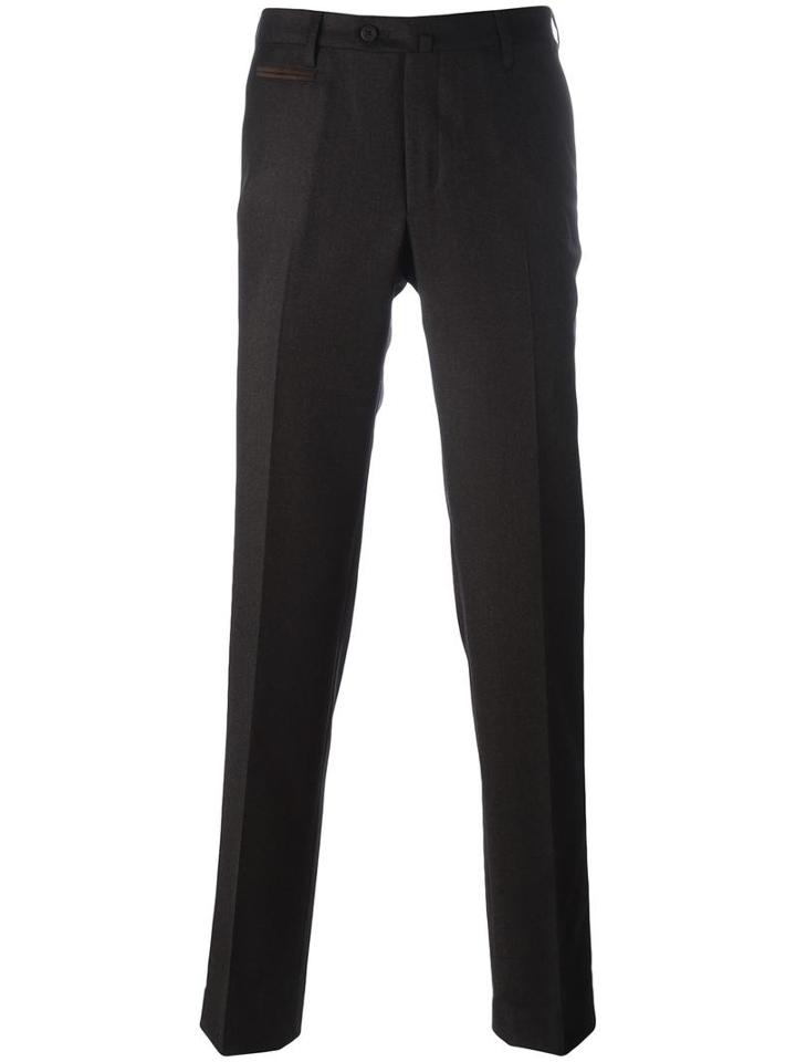 Corneliani Classic Tailored Trousers, Men's, Size: 58, Brown, Virgin Wool