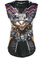 Balmain Front Printed T-shirt - Black