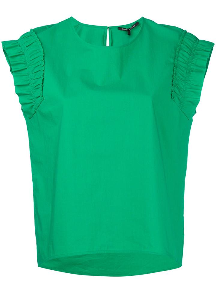 Ruched Sleeves T-shirt - Women - Cotton - 38, Green, Cotton, Luisa Cerano