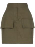 Michael Lo Sordo High Waist Utilitarian Cotton Mini Skirt - Green