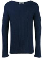 Valentino Boat Neck Jumper, Men's, Size: Xl, Blue, Silk