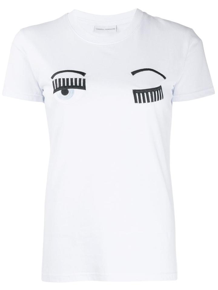 Chiara Ferragni Embroidered Eyes T-shirt - White