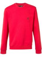 Raf Simons X Fred Perry Pocket Patch Sweatshirt, Men's, Size: 44, Red, Cotton