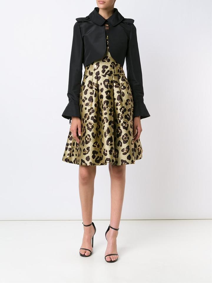 Carolina Herrera Bell Sleeves Cropped Jacket