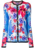 Roberto Cavalli Long Sleeved Floral Cardigan - Blue