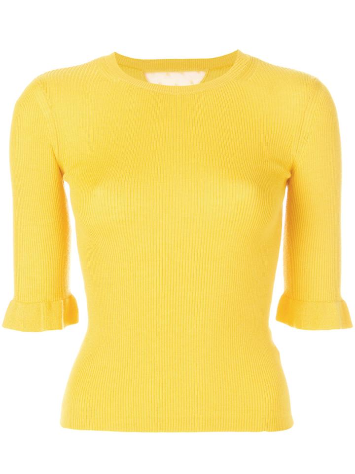 Red Valentino Frill Trim Jumper - Yellow & Orange