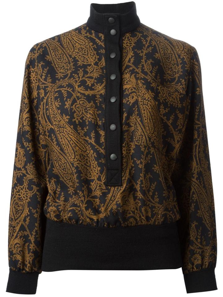 Jean Louis Scherrer Vintage Paisley Print Skirt Suit - Black