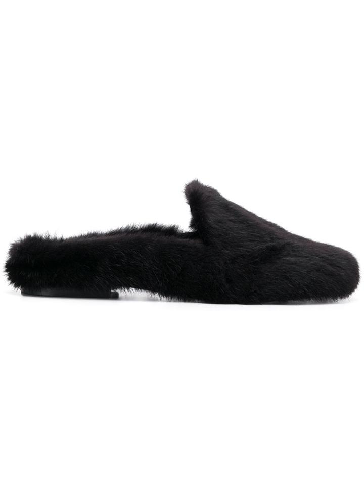 Emanuela Caruso Round Toe Slippers - Black