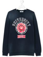 Msgm Kids Teen University Sweater - Blue