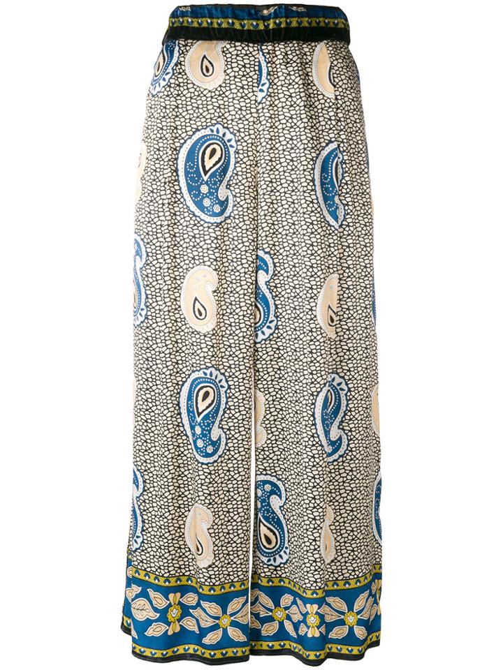 Forte Forte Straight Leg Paisley Trousers - Nude & Neutrals