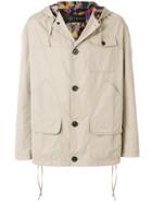 Versace Hooded Button Jacket - Nude & Neutrals