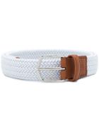 Canali Braided Buckle Belt - White