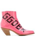 Golden Goose Deluxe Brand Logo Ankle Boots - Pink & Purple