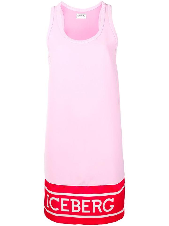 Iceberg Logo Print Tank Dress - Pink
