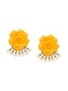 Elizabeth Cole Flower Earrings - Yellow & Orange