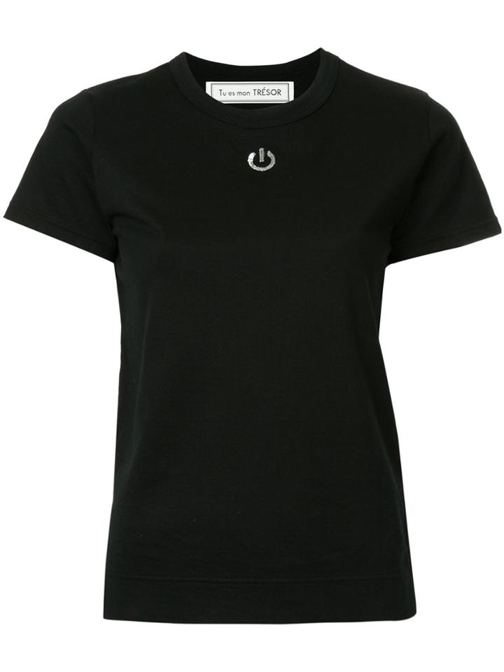 Tu Es Mon Trésor Power Button T-shirt - Black
