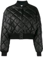 Stella Mccartney Crop Quilted Puffer Jacket, Women's, Size: 44, Black, Viscose/polyester/silk/polyester