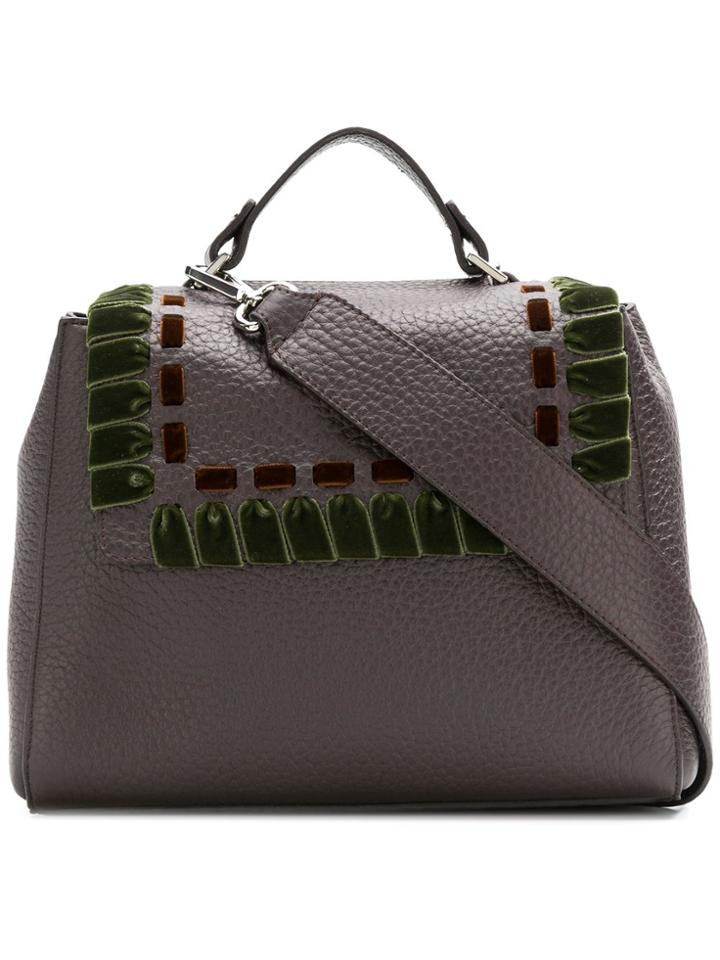 Orciani Ethnic Velvet Tote - Brown