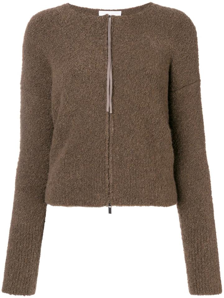 Fabiana Filippi Drop Shoulder Cropped Cardigan - Brown