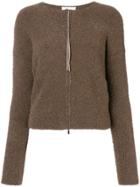 Fabiana Filippi Drop Shoulder Cropped Cardigan - Brown