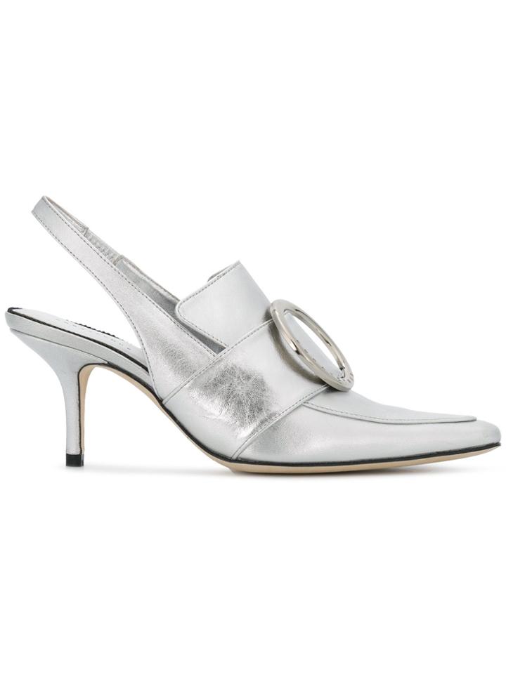 Dorateymur Pointed Buckled Mules - Metallic