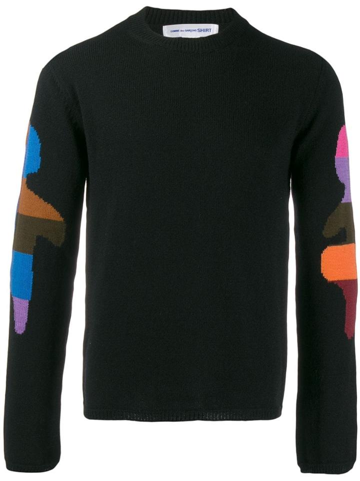 Comme Des Garçons Shirt Colour-block Sweater - Black