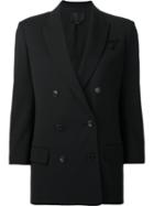 Alexander Wang Double-breasted Blazer, Women's, Size: 4, Black, Polyester/spandex/elastane/virgin Wool