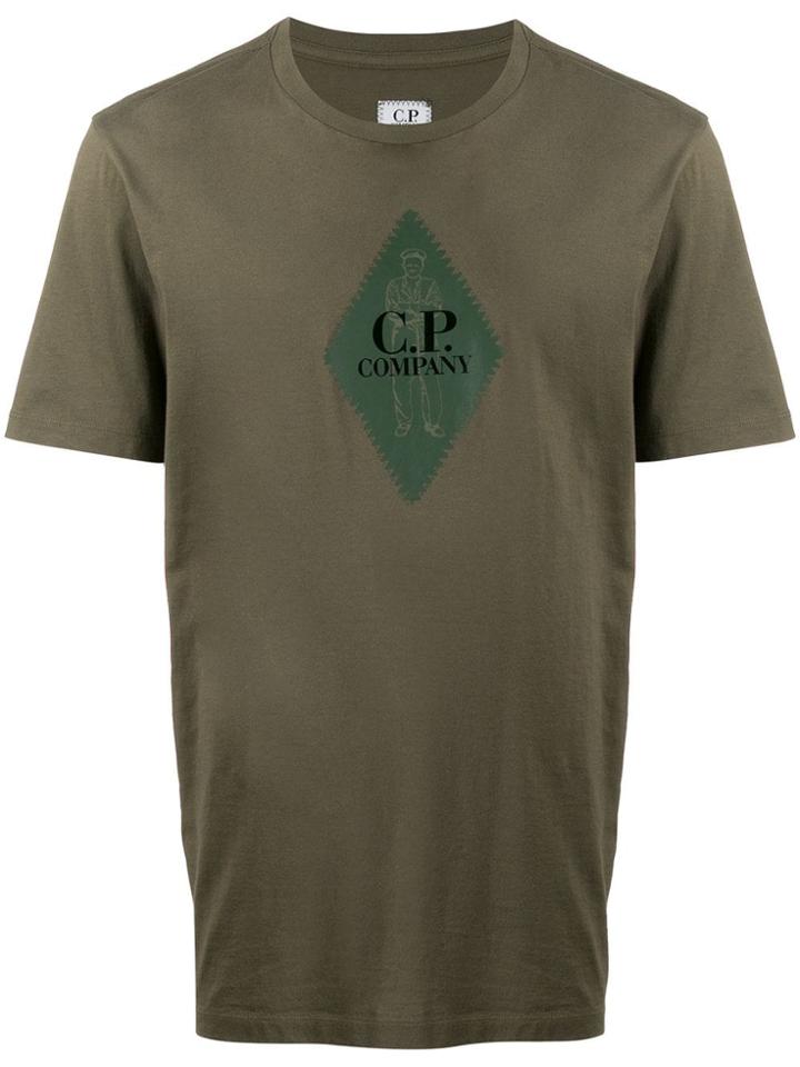 Cp Company Diamond Logo Print T-shirt - Green