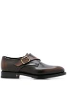 Santoni Varnished Monk Shoes - Brown