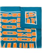 Golden Goose Deluxe Brand Printed Logo Scarf - Blue