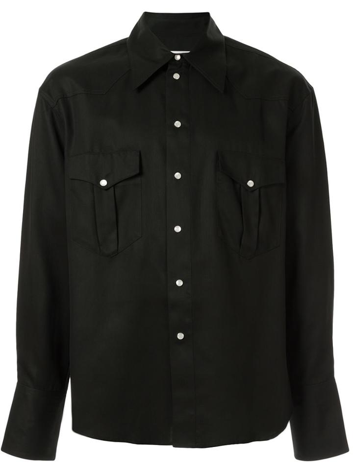 Ernest W. Baker Pointed Collar Western Shirt - Black