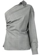Max Mara One-shoulder Ruched Blouse - Black